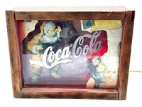 Coca-Cola Santa Claus Lighted Shadow Box 11.5” x