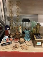 Assorted statuary and household decor
