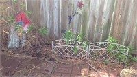 White fencing, red leaf