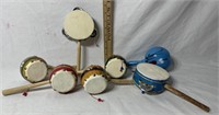 (4) Handheld Spinning Drums, (2) Hand