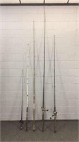 5x The Bid Assorted Fishing Rods / Reels