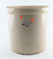 Primitive stoneware 6 gallon pickle crock 15”