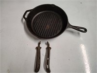 Lodge Cast Iron Skillet and 2 Handles