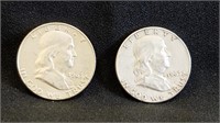 (2) 1963D Franklin Half Dollars