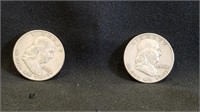 (2) 1960D Franklin Half Dollars