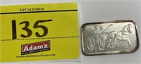 1 OUNCE, .999 FINE SILVER BAR, HORSE AND CARRIAGE