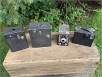 LOT OF 4 OLD CAMERAS ANSCO HAWKEYE ETC