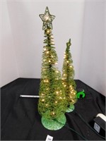 green metal electric lighted Christmas trees  (2)
