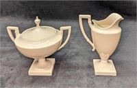 Lenox Colonial White Pedestal Creamer & Sugar Bow