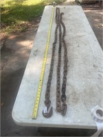 20 ft logging chain with hooks on both ends