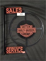 Harley Davidson sales and service sign, metal