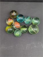 Lot Of 6 Colourful Cat Eye Marbles