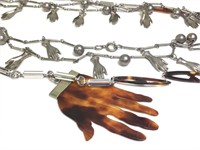 Vintage Tortoiseshell Hand Necklaces