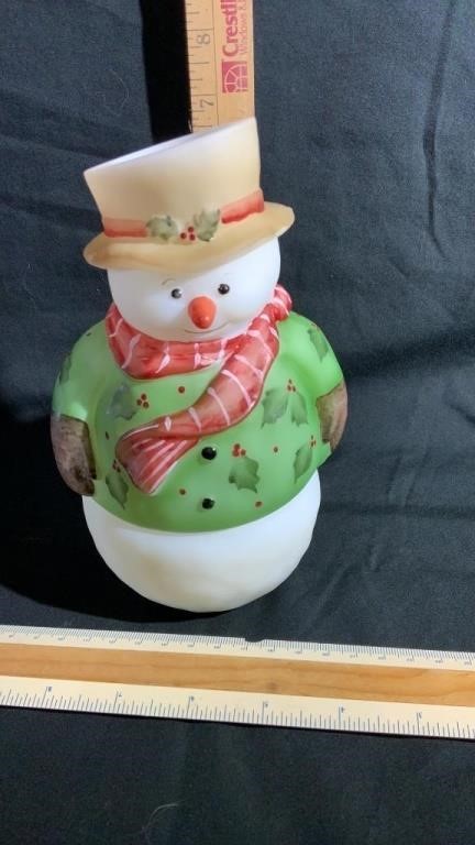 Fenton Fairy Snowman Lamp