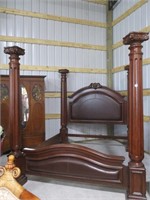 339-KING POSTER BED W/ RAILS