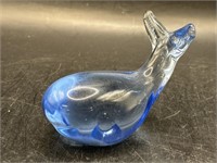 Small Blown Glass Whale Figurine 2”