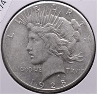 1928 PEACE DOLLAR VF