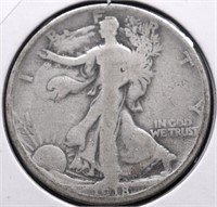 1918 S WALKING HALF DOLLAR VG