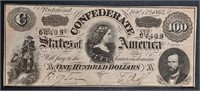 1864  $100 "Lucy Pickens" Confederate States note