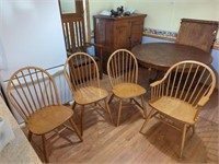 Four wooden chairs