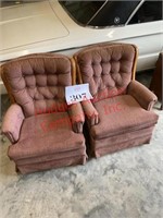 2 Matching swivel rocking chairs