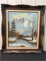 Winter landscape painting on canvas, Guy Ranch