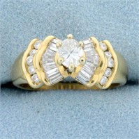 Vintage 1ct TW Oval Diamond Engagement Ring in 14K