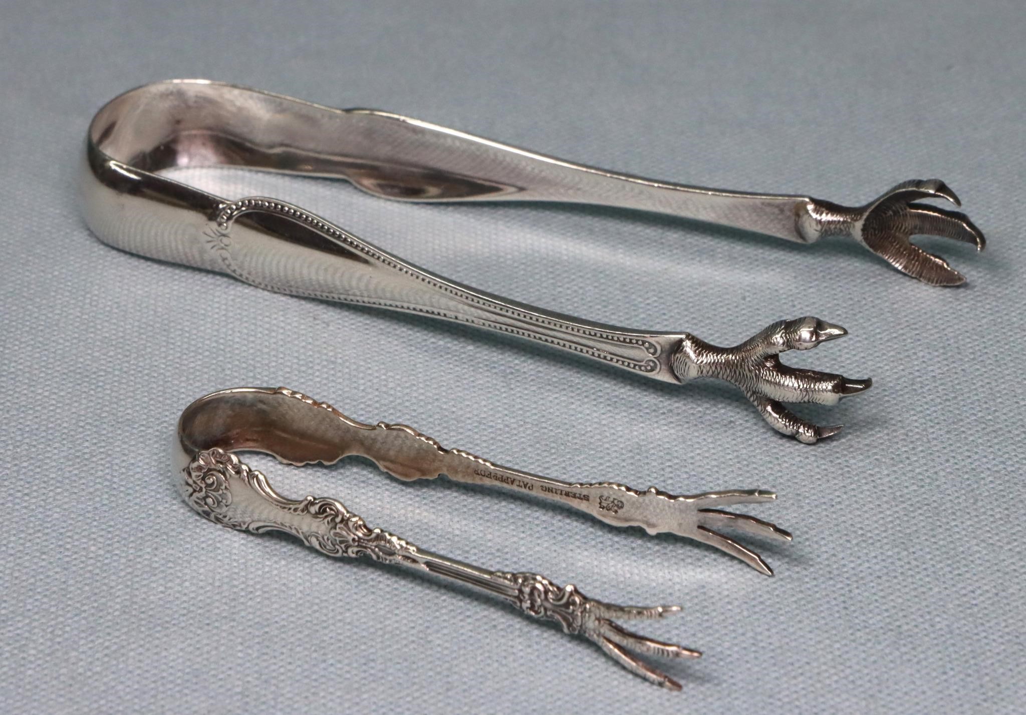 Sterling Silver + (.950) Silver Sugar Tongs