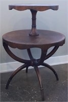 1940s Mahogany 2-Tier Dumb Waiter Table