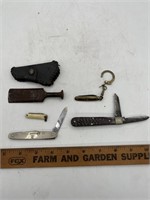 Vintage lot of pocket knives case double X