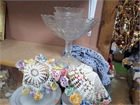 Bowl , dishes and doilies