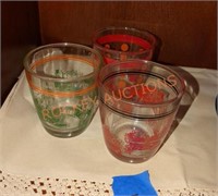 Vintage MCM sour cream juice glasses