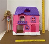 Barbie Type Doll & House With Working Door Bell