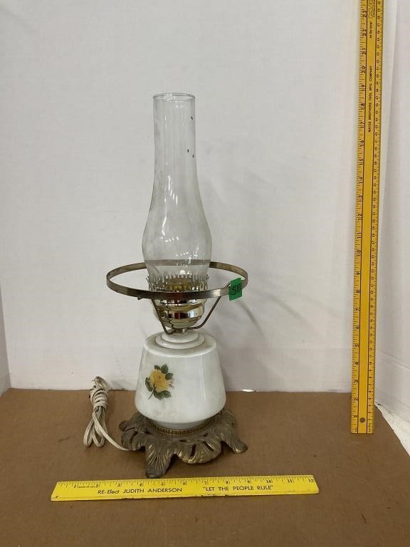 Milk Glass Oil Lamp Decor Lamp  No Shade