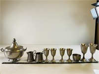 Misc assorted Pewter dishes