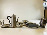 Misc assorted Pewter dishes