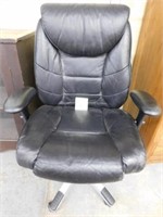 Black Leather Roll Around Office Chair