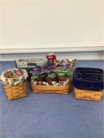 5 Small Longaberger Baskets