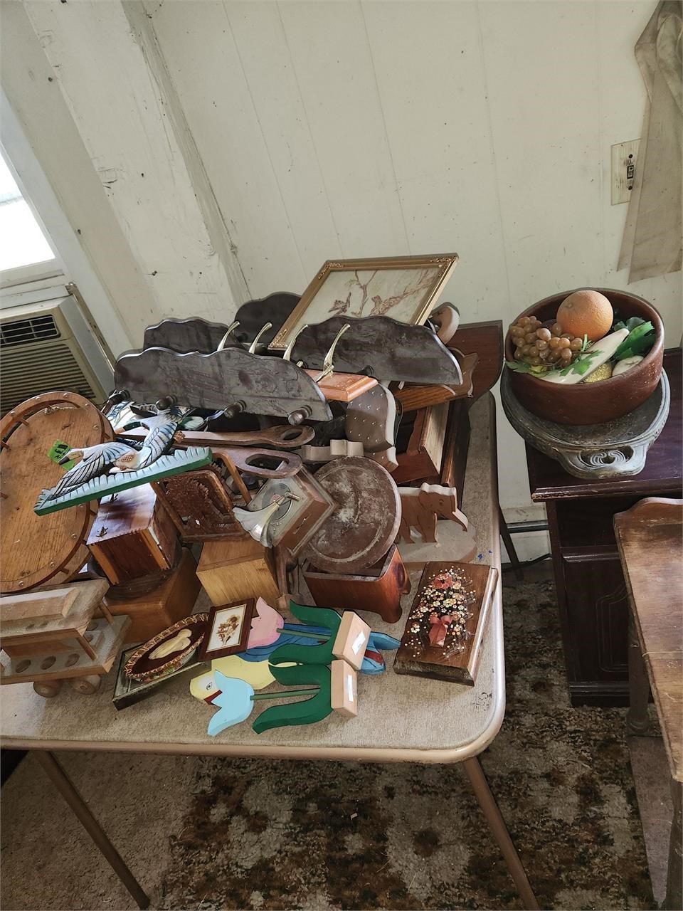 Wooden items and art huge lot