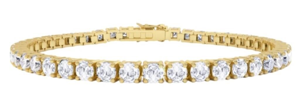 10kt Gold 10.00 ct Lab Diamond Tennis Bracelet