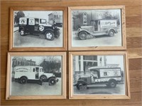 (4) Framed Photos of Dairy Delivery Trucks