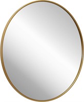 Brushed Gold Round Mirror