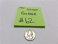 1961 .900 silver washington quarter