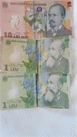 3 Romania  banknotes, 1-10 & 2-1