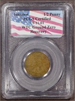 1963 1/2P JAMAICA PCGS Ground Zero Label