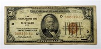 1929 $50 NATIONAL CURRENCY CLEVELAND