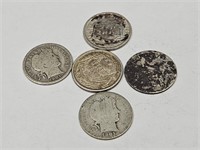 5-1901 Silver Barber Dimes