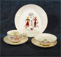 Unmarked Dishes PA Dutch Motif