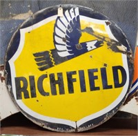 "Richfield" Double-Sided Porcelain Sign