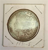 1891- S Morgan Silver Dollar.